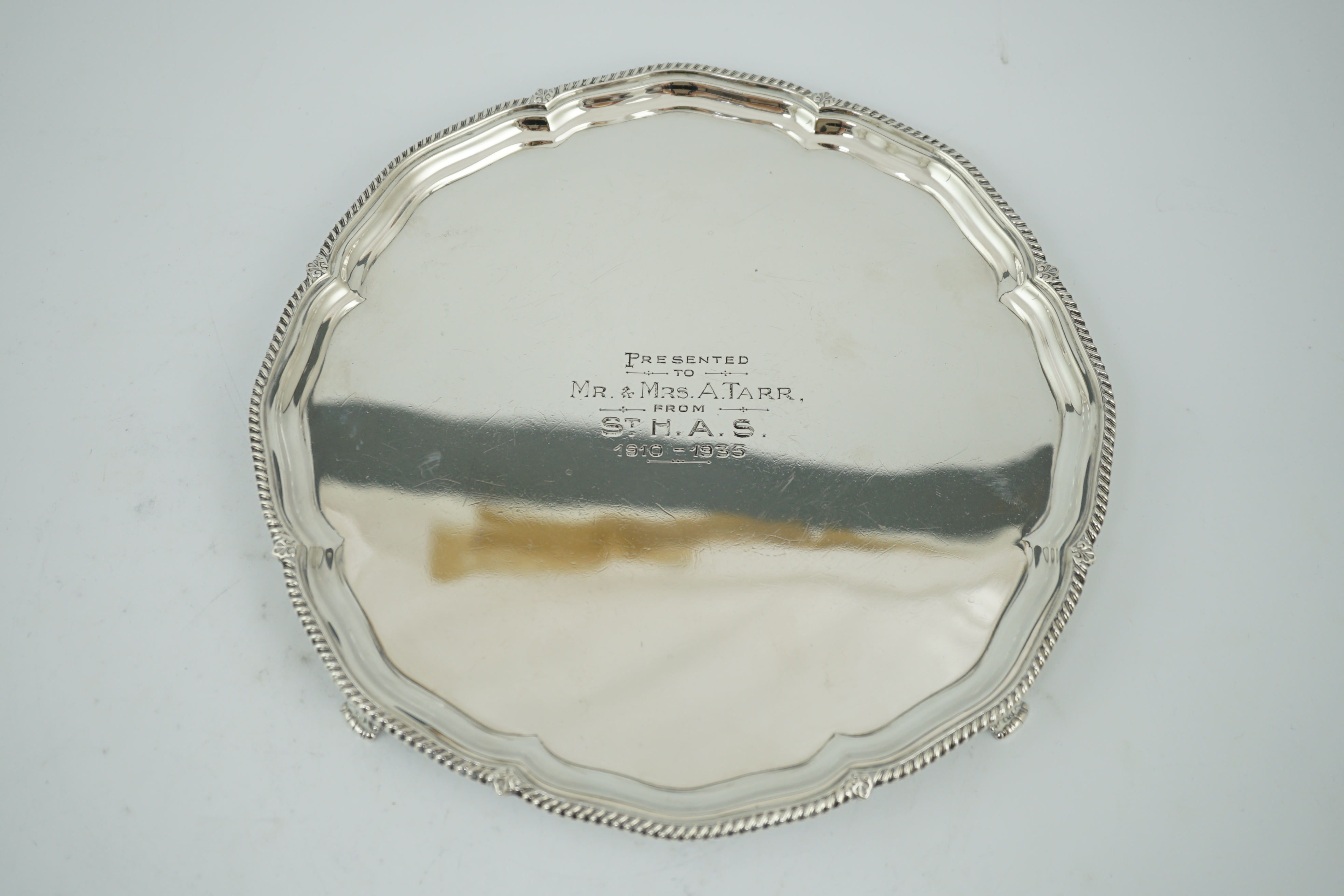 A George V silver salver, by George Howson